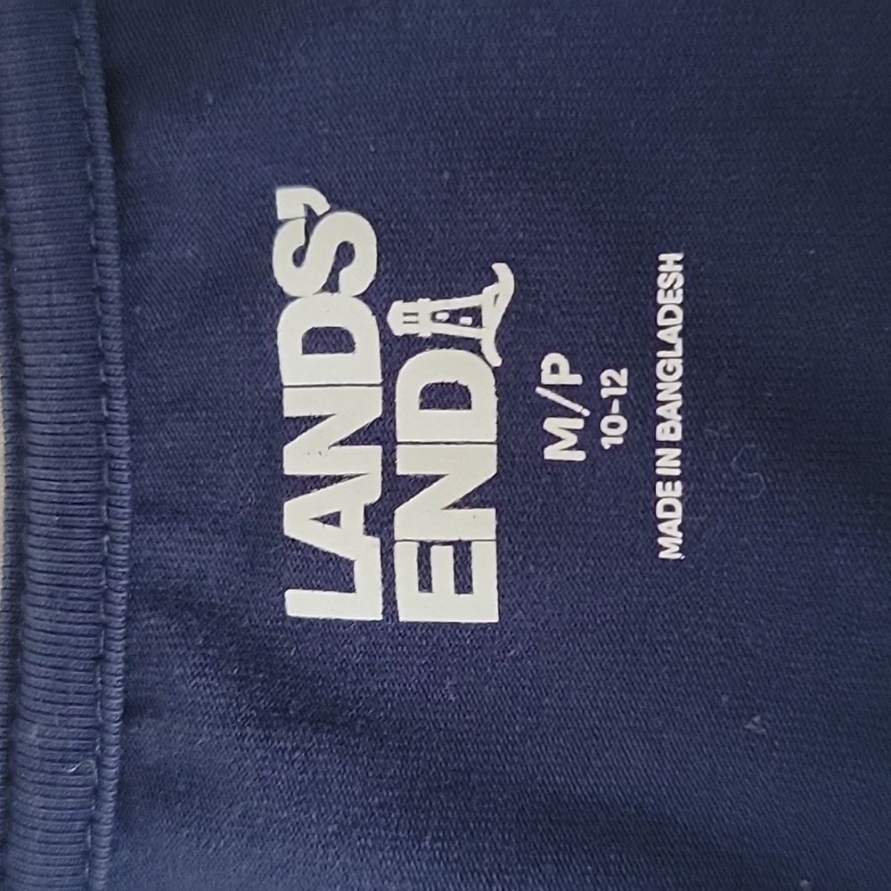 Lands' End Women's Blue W/ White Trim Long Sleeve Top,  MP/P - Picture 5 of 8